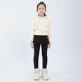 thumbnail image 5 of 3-11Y Kids Baby Little Girls Footless Fleece Lined Warm Thick Leggings with Ruffle Tutu Skirt Pants, 5 of 12