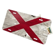 Rustic Distressed Alabama Flag Novelty Metal Vanity Tag License Plate