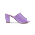 thumbnail image 3 of BLISSFUL STEP Women's Slip on Block Heel Slide Sandals Mules Lavender 8, 3 of 7