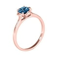 thumbnail image 3 of Mauli Jewels Engagement Rings for Women 0.35 Carat Halo Blue Diamond Engagement Wedding Ring Crafted 4-prong 10K Solid Rose Gold, 3 of 7