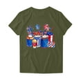 thumbnail image 4 of Fartey 4th of July Short Sleeve Tops for Women Independence Day Patriotic T Shirts Cute Graphic Tees Soft Stretch Crew Neck Workout Tshirt Army Green S, 4 of 4