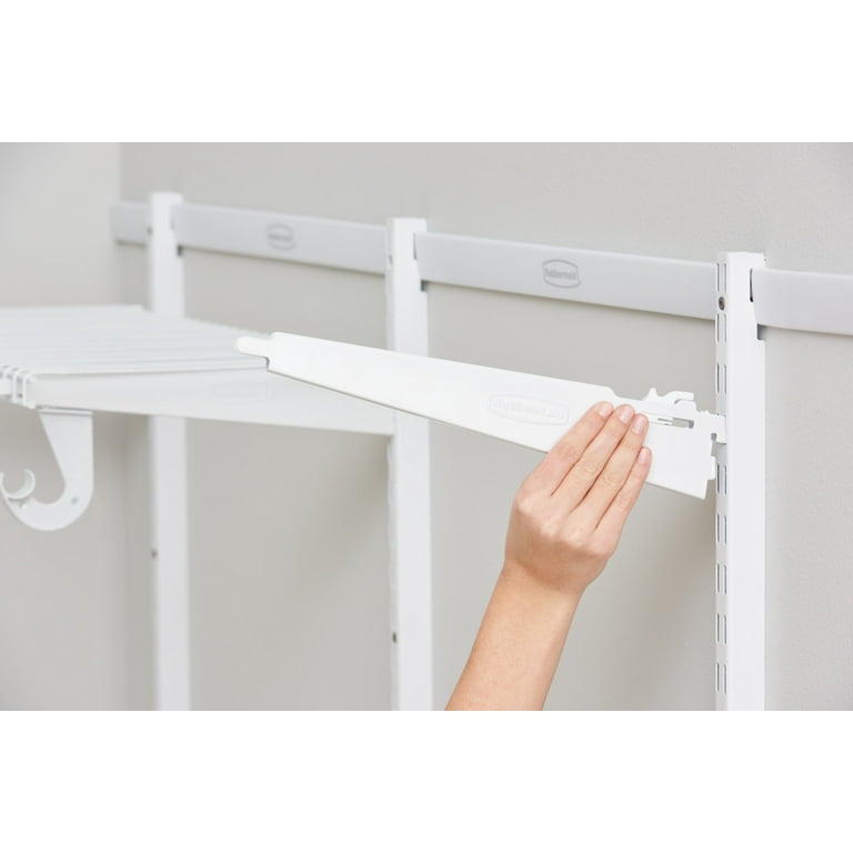 Rubbermaid 12 in. Single Track Bracket for Wood Shelving, White