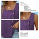 thumbnail image 3 of Camiseta sin mangas para mujer, cuello cuadrado, holgada, plisada con botón para verano para salir, 3 of 6