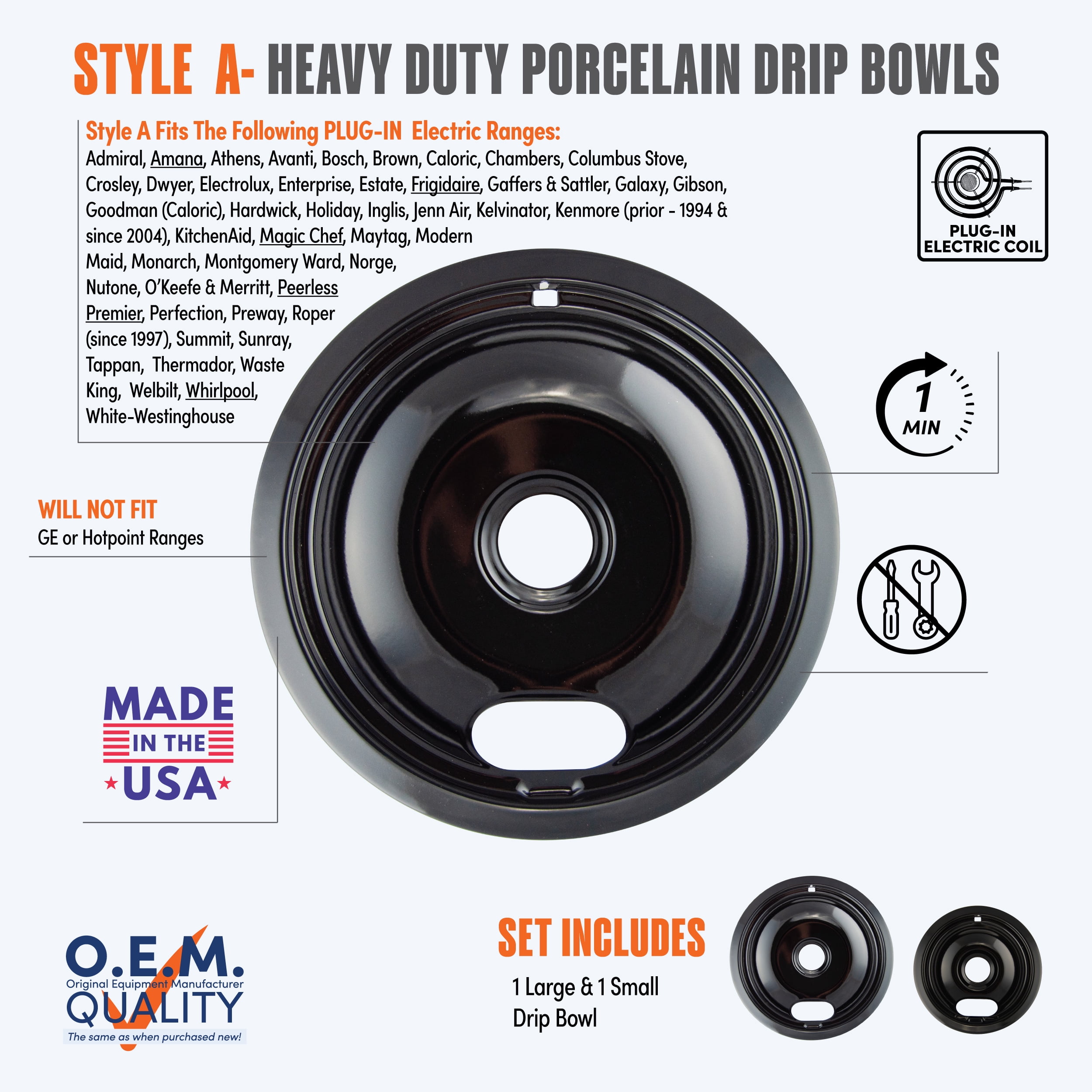 Amazon.com: Range Kleen 1-Piece Drip Pan, Style K fits