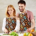 thumbnail image 3 of Brown Skull Marigold Pattern Apron-Garden Aprons for Women with Pockets-Cotton Linen Waterproof Kitchen Cooking Gardening Aprons Adjustable for Kitchen,Cooking,BBQ and Salon 33x27 Inch, 3 of 7