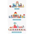 thumbnail image 4 of Moderngenic Juego de bloques de construcción de madera 'Paisaje urbano' de 181 piezas para niños pequeños Rompecabezas Mapa de la ciudad 11 edificios (3 bonos adicionales: circo, zoológico y sitio de, 4 of 5