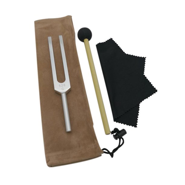 528 Hz Tuning Fork With Silicone Hammer Cleaning Cloth Perfect Healing Musical Instrument Walmart Com Walmart Com