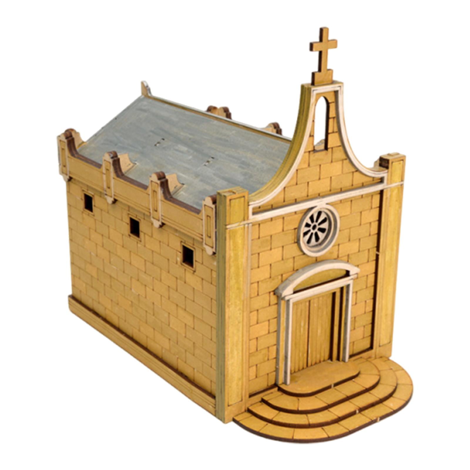 Architecture Model House Building Kit Wood Construction for Model Enthusiasts DIY Micro Landscape Display