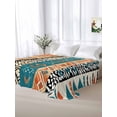 thumbnail image 5 of Boho Retro Twim Size Flat Sheet, Wrinkleproof & Fadeproof Cooling Flat Bed Sheet Only, Bohemian Ethnic Patterns Southwest Stripe Breathable Soft Bedding Top Sheets 66 x 96 Inches, 5 of 8