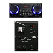 beFree Sound Double 10 Inch Subwoofer Bluetooth Portable Party Speaker with Reactive Lights, USB/ SD Input, FM Radio, Remote Control and Microphone