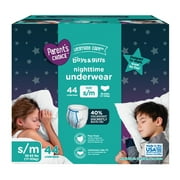 Parents Choice Ultimate Care Nighttime Underwear for Boys & Girls S/M, 44 Count (Select for More Options)