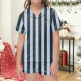 thumbnail image 2 of Auroural Baby Girl Pajamas 18-24M Girls Button Front Pajama Top & Shorts Set, Stripe Pajamas Set, 2-Piece, Sizes 2-14 & Plus, 2 of 6