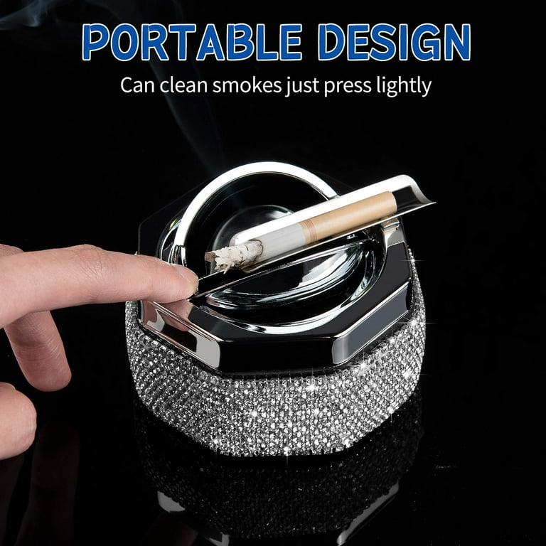 Stainless Steel Modern Tabletop Ashtray With Lid, Cigarette Ashtray For  Indoor Or Outdoor Use, Desktop Smoking Ash Tray For Home Office Decoration