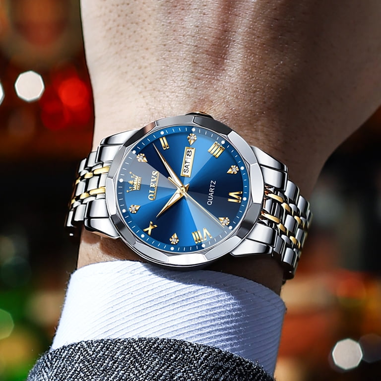 OLEVS Men's Diamond Business Dress Watch Two-Tone photo 4
