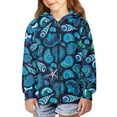 thumbnail image 6 of Xoenoiee Nautical Shell Conch Print Trendy Clothes for Teen Girls Boys Zip Up Hoodie Sweatshirt with Pocket Kids Fall Jacket Long Sleeve Casual Coat Outfits, S, 6 of 7