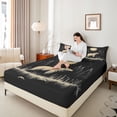 thumbnail image 4 of Manfei Teens Female Men Safari Bear Full Size Sheets 4-Piece,Woodland Wildlife Breathable Bed Sheets,Jungle Animal Lightweight Sheet Sets,Microfiber Bedroom Decor, 4 of 7