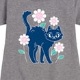 thumbnail image 3 of Instant Message - Cat And Flowers - Toddler And Youth Girls Fleece Dress, 3 of 6
