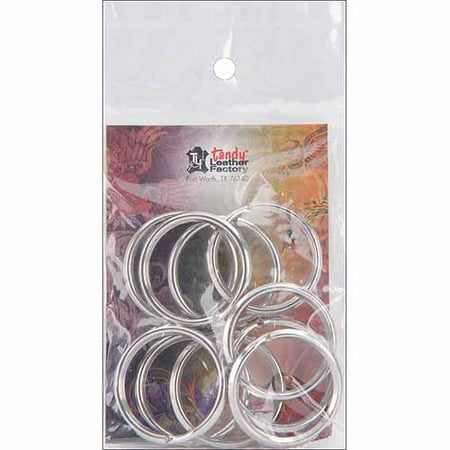 - Leather Factory Split Key Ring, Nickel, 1-1/4