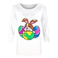 thumbnail image 5 of successthop Easter Clothes Women Bunny Casual 3/4 Sleeve Beach T Shirt Crewneck Top Loose Summer Vacation Clothes M, 5 of 5