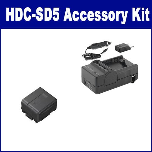 SDVWVBG130 Battery Accessory Kit Compatible with Synergy Digital Works with Panasonic HDC-SD20K Camcorder Includes SDM-130 Charger 