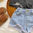 thumbnail image 6 of RUTAYY Toddler Girls Loose Denim Shorts Ripped Soft Elastic Band Jean Trouser Cute Pants, 6 of 6