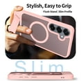 thumbnail image 3 of Allytechgroup Case for Samsung Galaxy S25 plus/S25+ with Kickstand [Compatible with MagSafe], Slim Stand Lightweight Hard PC Back Shell & Soft TPU Bumper Shockproof Cover Anti-Slip Phone Cover,Pink, 3 of 8