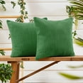 thumbnail image 2 of Deconovo Throw Pillow Cover Square Lumbar Pillow Covers Pack of 2 Corduroy Pillowcases for Couch Sofa Bed 22x22 inch Green, 2 of 7