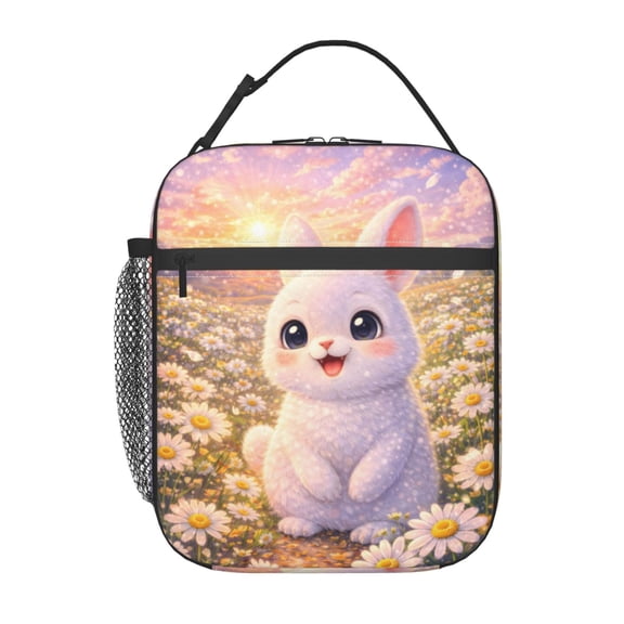 Rabbit Lunch Bag Reusable Thermal Lunch Tote with Handle for Women and Men