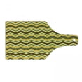thumbnail image 1 of Yellow Chevron Cutting Board, Horizontal Zigzag Stripes in Vibrant Colors Modern Graphic, Decorative Tempered Glass Cutting and Serving Board, Wine Bottle Shape, Yellow Orange Black, by Ambesonne, 1 of 1
