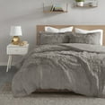thumbnail image 3 of Intelligent Design Polyester Solid Shaggy Fur Twin Duvet Cover Set in Gray, 3 of 11
