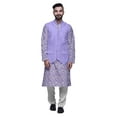 thumbnail image 1 of Atasi Indian Kurta Pyjama Jacket Set For Men Mandarin Collar Casual Clothing, 1 of 5