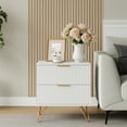 thumbnail image 2 of YouTrend Set of 2 Nightstand with 2 Drawers,Fluted Wood Adult Bedside Tables End Table for Bedroom Living Room,White, 2 of 10