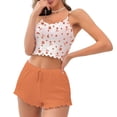 thumbnail image 5 of BaoFuBaoMei Womens Pajama Sets 2 Piece Plus Size Crew Neck Cami and Shorts Sleepwear Floral Print Soft Comfy Lounge Set, 5 of 8