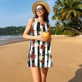 thumbnail image 4 of Salouo Rose Flowers for Women's Summer Dresses 2025 Beach Casual U Neck Sleeveless Tank Loose Sundress with Pocket -Small, 4 of 7