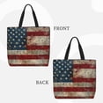 thumbnail image 2 of Disketp American Flag1 Bolsa Tote de Lona para Mujer, Bolso de Hombro y Cruzado con Cierre de Cremallera, 2 of 7