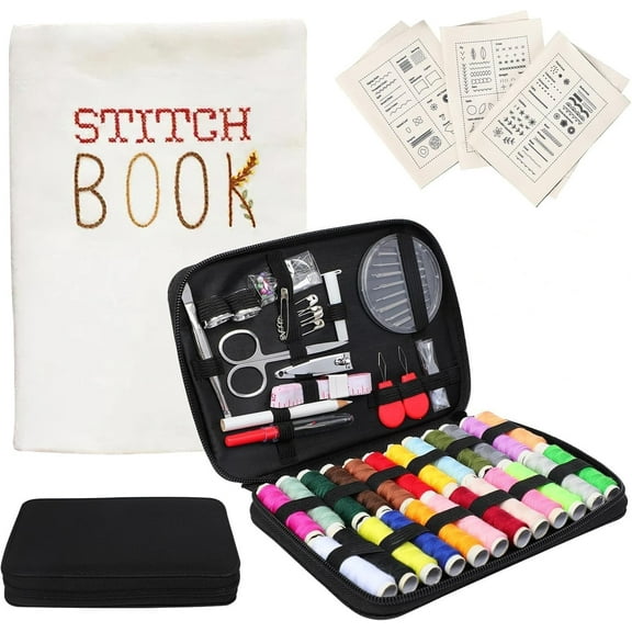 DIY Stitch Book with Tools Set - Embroidery Felt Book, with Needle Thread, Sewing Patterns for Beginners, Craft Gift