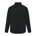 thumbnail image 2 of Absolute Apparel - Camisa de manga larga estilo Oxford para hombre (Negro), 2 of 4
