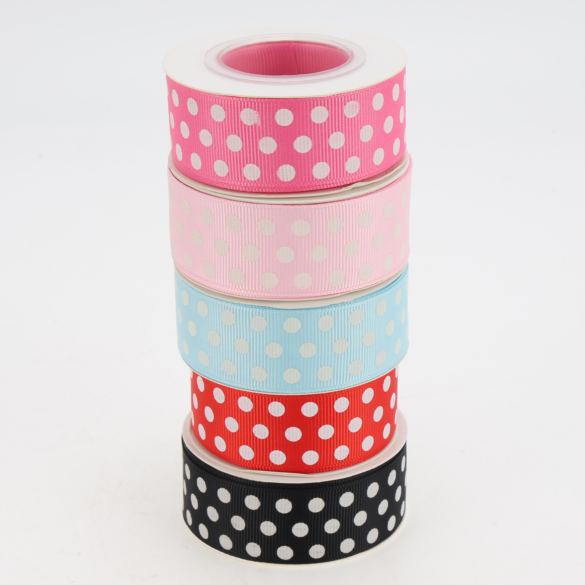 Unique Bargains 0.98"x29.53' Polka Dots Gift Wrapping Ribbon for Crafts 1Pc Light Pink