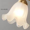 thumbnail image 5 of Nordic Wall Light Elegant Wall Sconce with Pull Chain Switch, Flower Glass Wall Lamp Shade Copper Wall Mount Lighting Fixture, Bedroom Bedside Living Room E14 Wall Sconces, 5 of 6