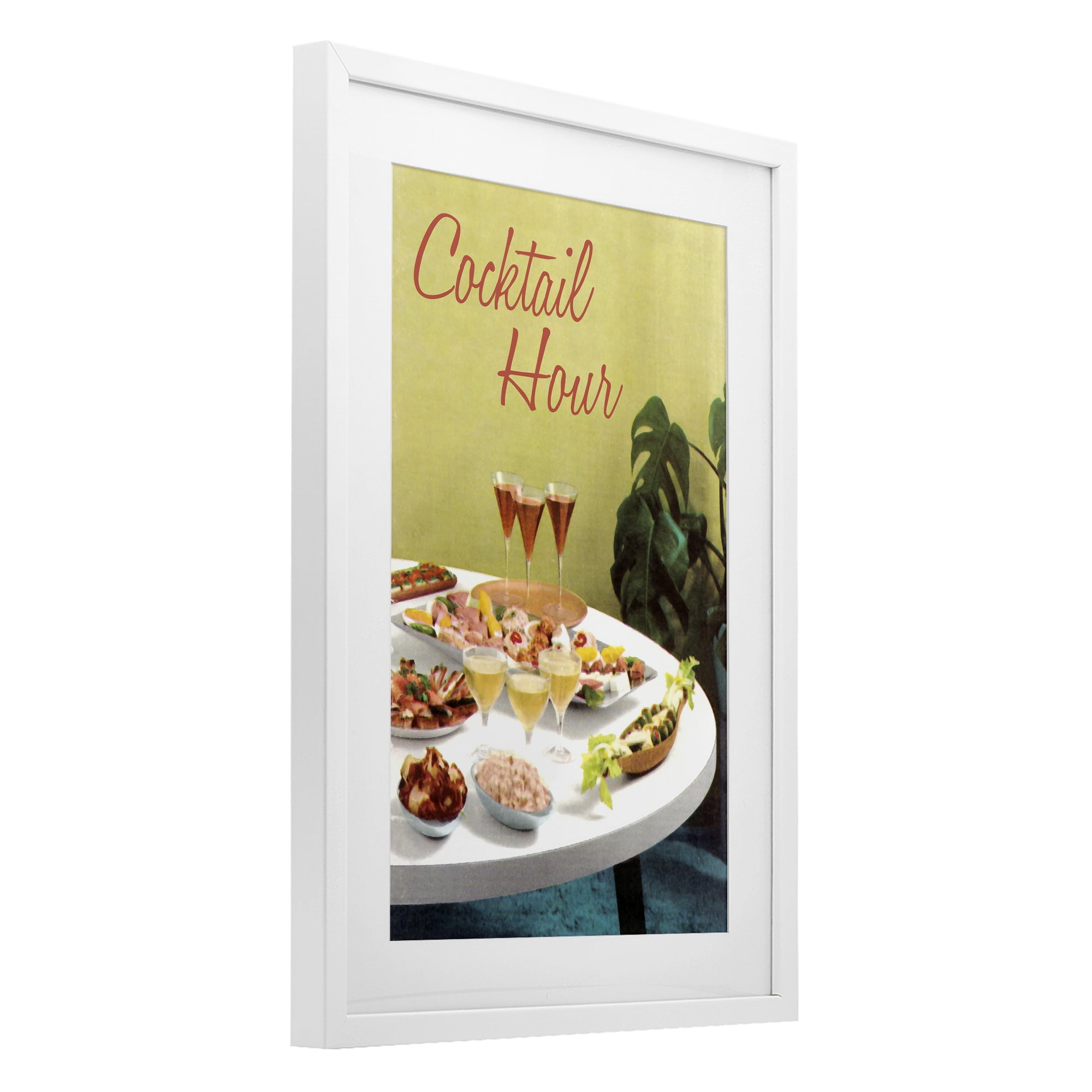 Stupell Industries Cocktail Hour Table Spread White Framed Print Under Glass, design by Tim Wright
