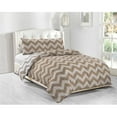 thumbnail image 1 of Kensie WYAT 14393D=6 Comforter Set For Bedding - Reversible Chevron Stripe - 3 Piece Set - Fits Full &amp; Queen - Taupe, 1 of 1