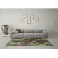thumbnail image 3 of Ahgly Company Indoor Round Abstract Light Blue Modern Area Rugs, 6' Round, 3 of 4
