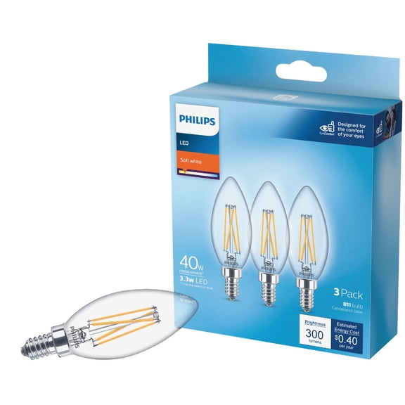1PC Philips B11 Candelabra LED Decorative Light Bulb