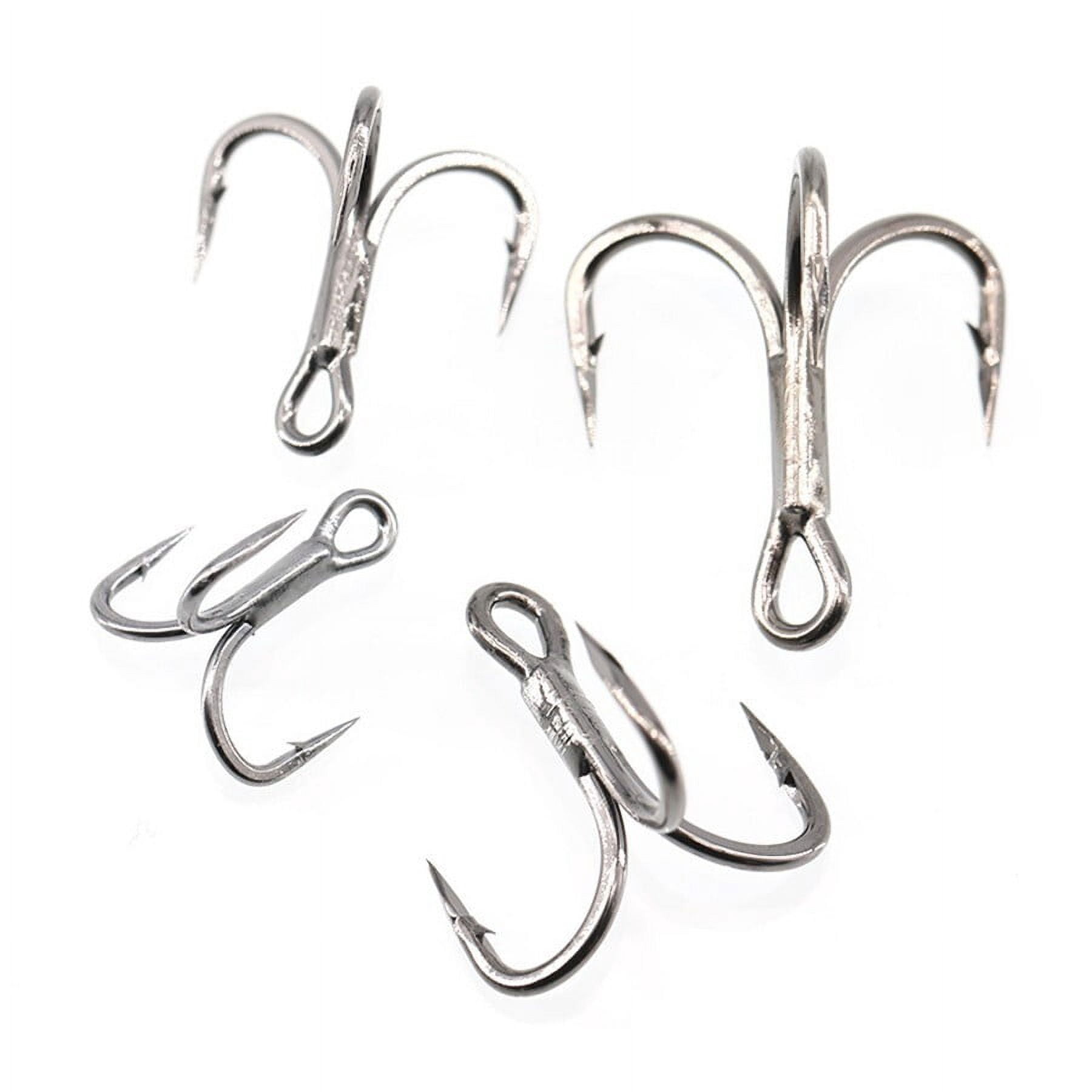 50PCS 6x Strong Fishing Hooks Treble Hooks for Hook Upgrade Cutting Blade Short Shank