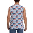 thumbnail image 4 of Goofa Donut with the USA Fag Printed Men's Sleeveless T-Shirt - Athletic Gym Workout Tank Top for Men - Moisture-Wicking, UPF 30+ Quick-Dry Muscle Tee-Large, 4 of 8