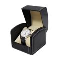thumbnail image 1 of caja de almacenamiento de lujo con una sola pantalla para relojes y relojes inteligentes, soporte con almohada, caja de regalo para joyería para hombres y mujeres, caja de regalo de cumpleaños (negro), 1 of 4