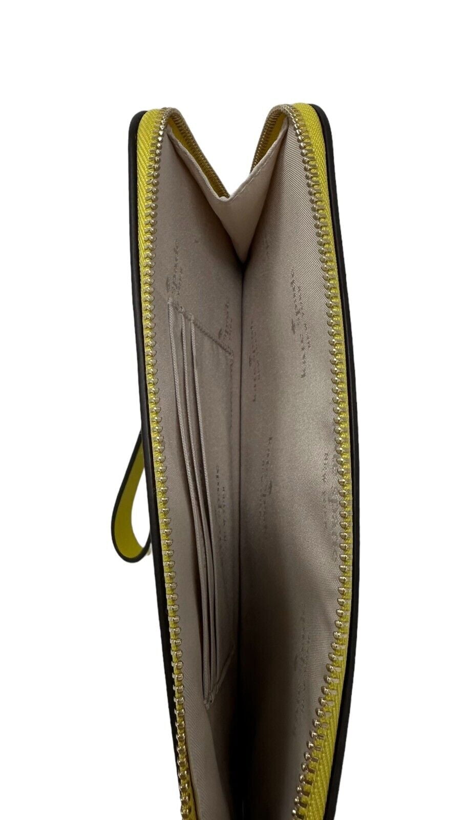 Kate Spade Lucy Medium L-Zip Saffiano Leather Wristlet in Lime Slice KD546 $139