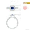 thumbnail image 5 of Angara Natural 0.4 Ct. Blue Sapphire with Diamond Halo Ring in 14K White Gold for Women (Ring Size: 3), 5 of 10