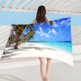 thumbnail image 4 of Summer Savings Clearance! Boovnll Beach Towels, 30x60" High Absorbent Quickly Dry Sand Free Microfiber Lightweight Beach Towel for Beach, Yoga, Gym, Pool, Beach Accessories, Beach Towels Oversized, 4 of 6