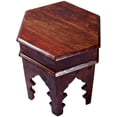 thumbnail image 3 of Favors Handicraft Reclaimed Wooden Moroccan Style Side Table in Rustic Brown, 3 of 5